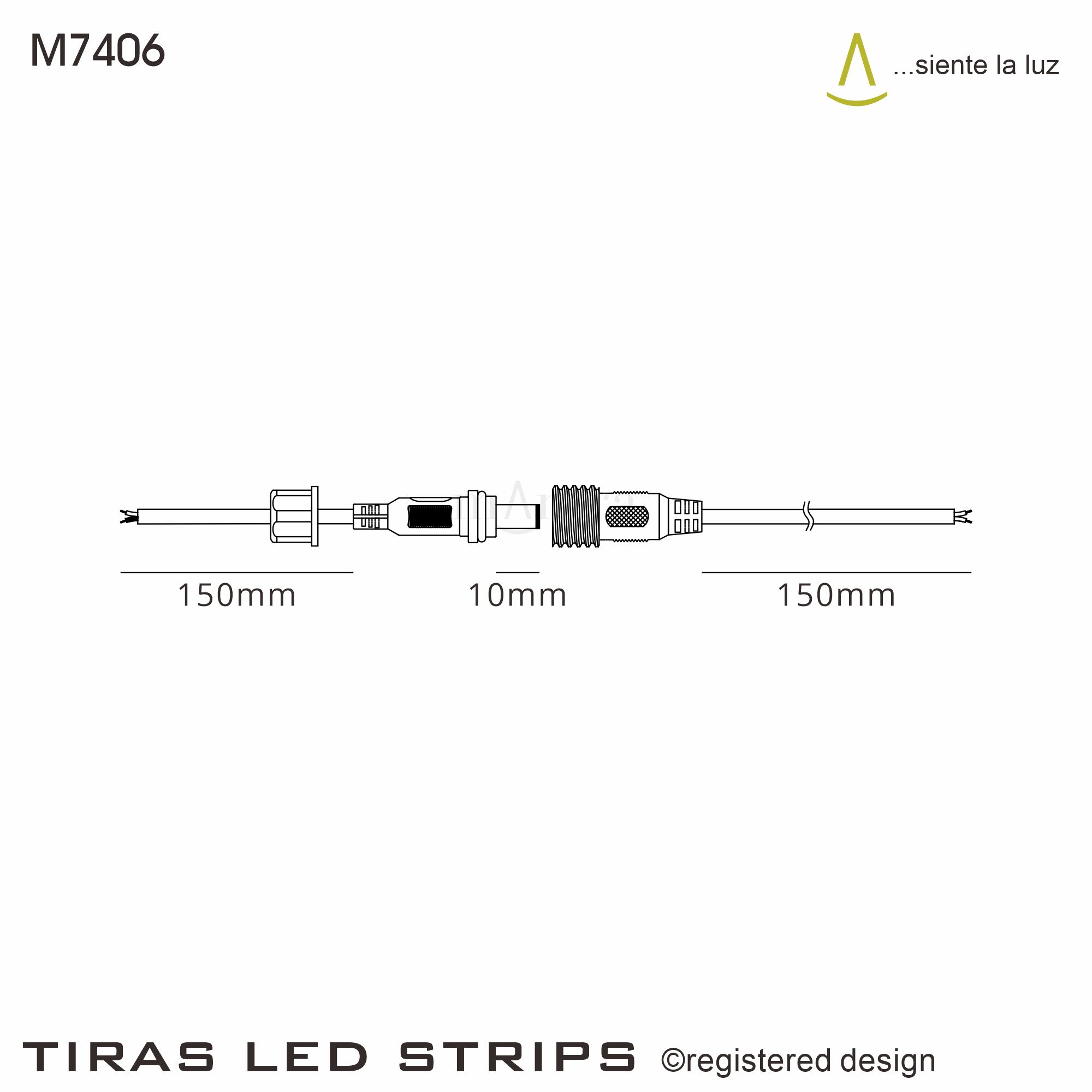 M7406  Tiras LED Strips Waterproof DC Set Connection; Transparent